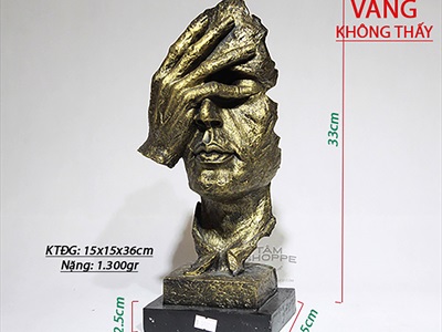 Tượng đầu người nghệ thuật Không thấy - Không nghe - Không nói [Lẻ từng cái - 2 màu] TUONGNGUOI-01